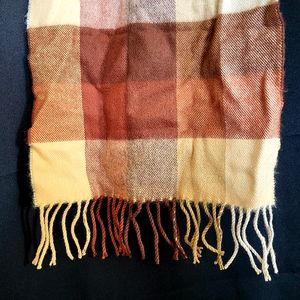 Orange Plaid Fashion Scarf
